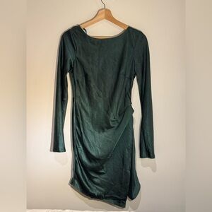 Selfie Leslie Forest Green Long Sleeve Dress